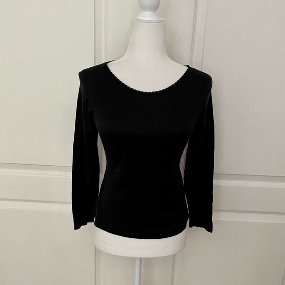 Cuddl Duds Black Long Sleeve Crew Neck Top Size Medium - Picture 1 of 6